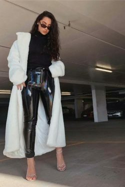 Snow Queen Elegance Faux Fur Coat - Y2K Fashion Statement for Women