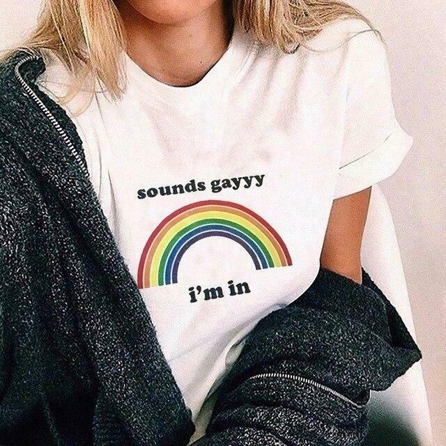 Sounds Gayyy I'm In T-Shirt - Y2K Fashion Statement with Coquette, Grunge, & Pastel Goth