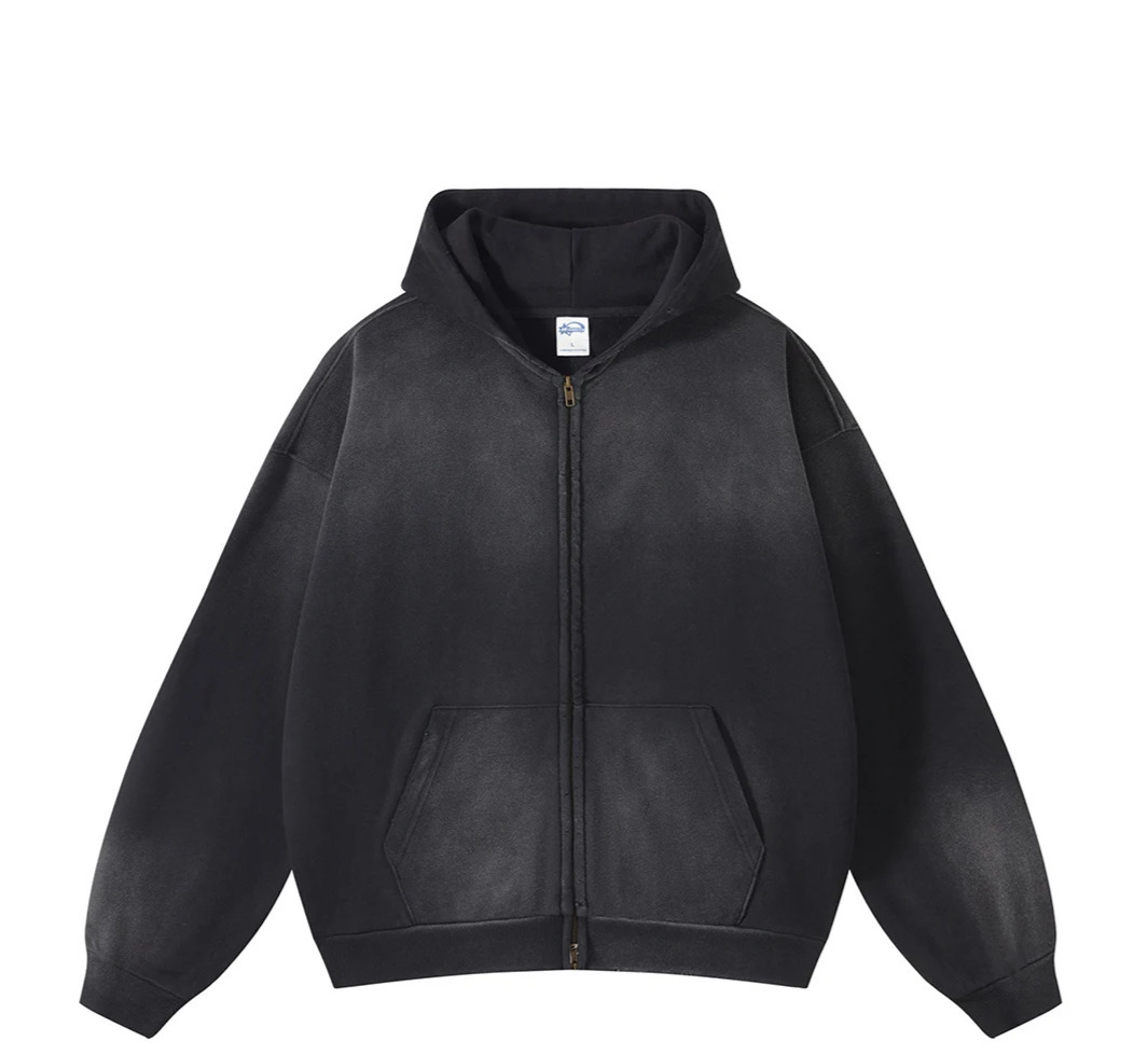 Spray Dyed Zip-Up Hoodie - Y2K Fashion Aesthetic for Women - Coquette Style Grunge Outfits