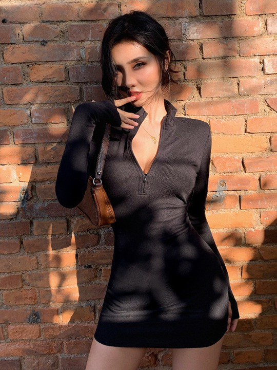 Starlit Ribbed Mini Dress - Y2K Fashion with Coquette Aesthetic, Grunge Style, and Pastel Goth Vibes
