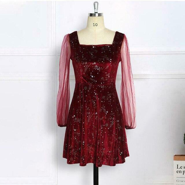 Starry Night Constellation Dress - Y2K Aesthetic Outfit with Coquette Style and Grunge Fashion Vibes
