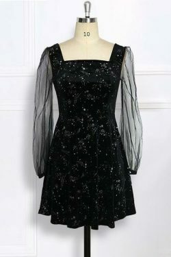 Starry Night Constellation Dress - Y2K Aesthetic Outfit with Coquette Style and Grunge Fashion Vibes