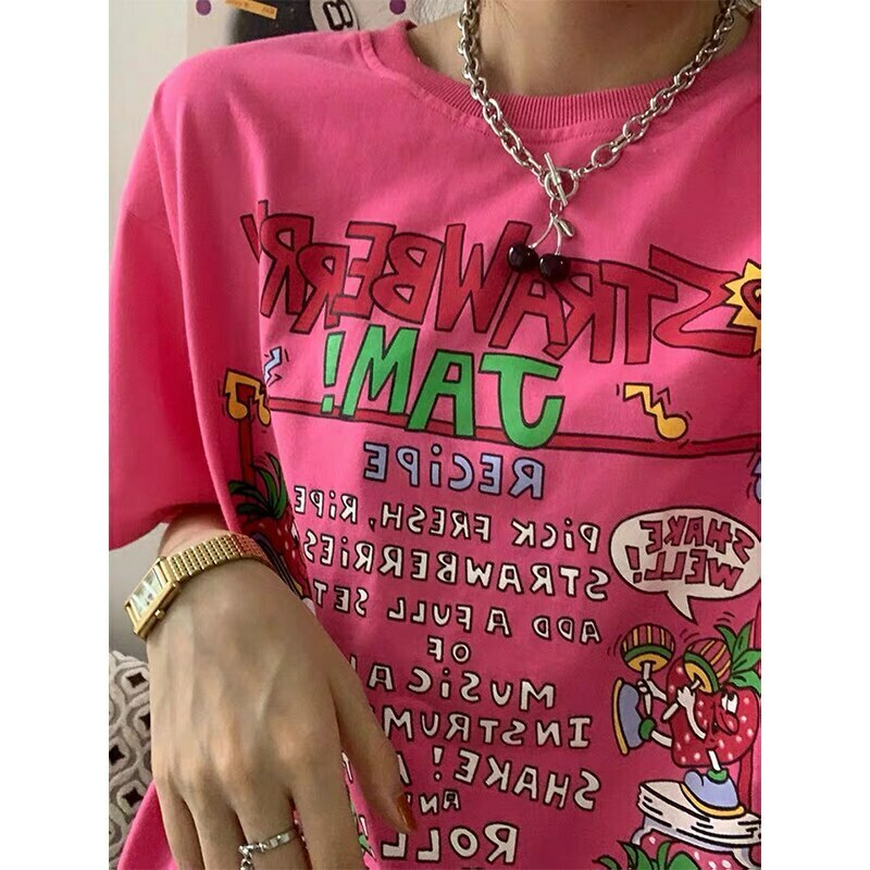 Strawberry Jam Graphic Tee - Y2K Aesthetic Fashion with Coquette Style and Grunge Vibes