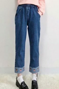 Strawberry Patchwork Jeans: Y2K Fashion with Coquette Aesthetic, Grunge Style, and Pastel Goth Vibes