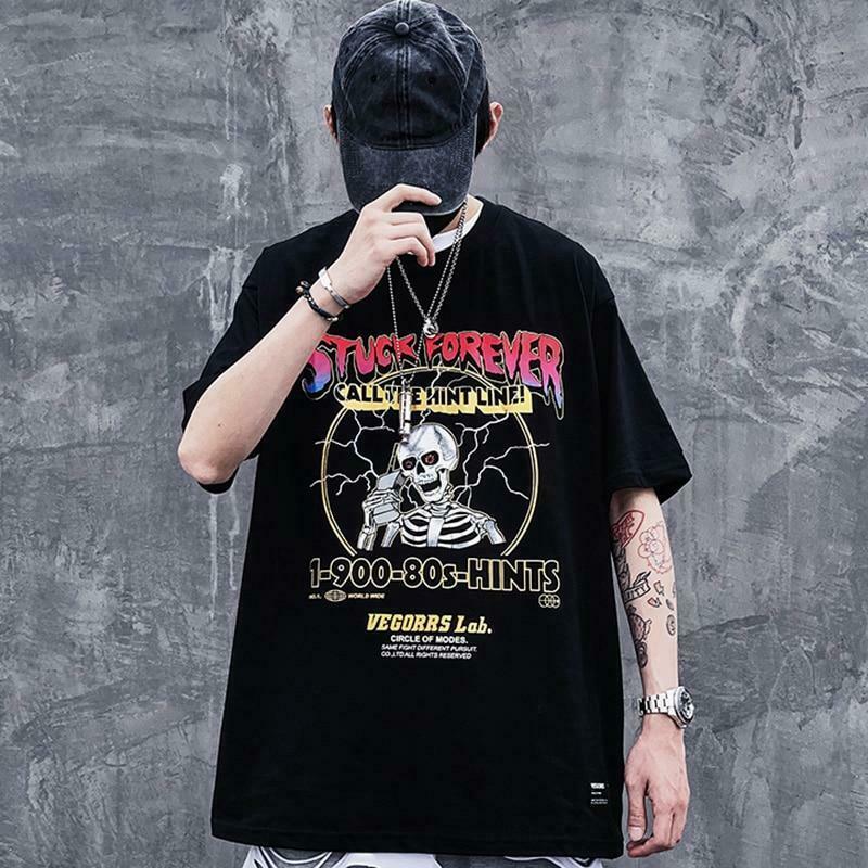 Stuck Forever Skeleton T-Shirt - Y2K Fashion Grunge Aesthetic Cute Tops Pastel Goth Coquette Style