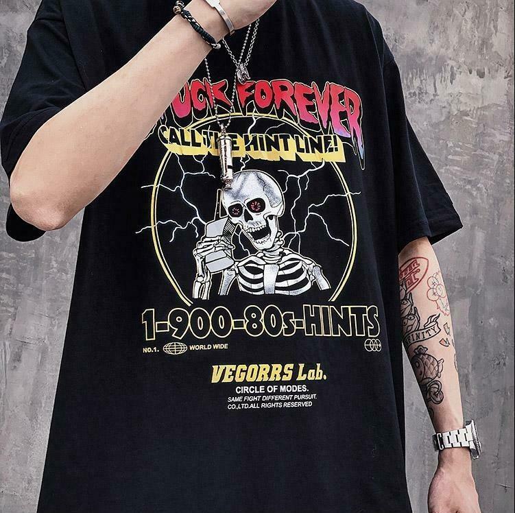 Stuck Forever Skeleton T-Shirt - Y2K Fashion Grunge Aesthetic Cute Tops Pastel Goth Coquette Style
