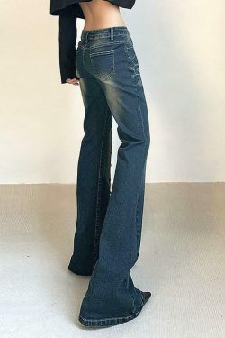 Studded Low Rise Boot-Cut Jeans: Y2K Fashion with a Grunge Twist, Coquette Aesthetic, and Edgy Vibes