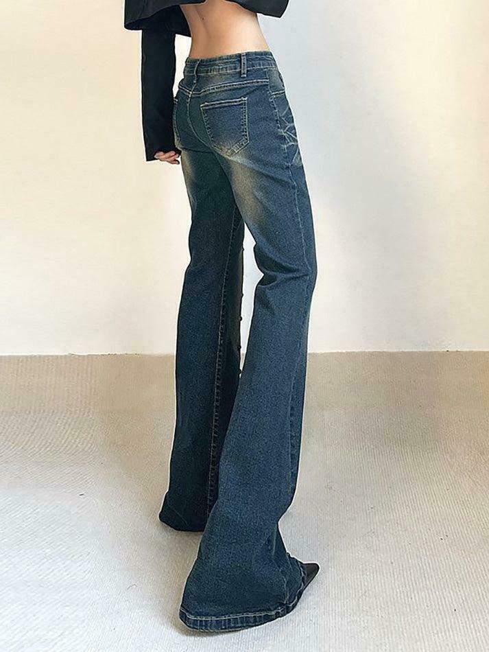 Studded Low Rise Boot-Cut Jeans: Y2K Fashion with a Grunge Twist, Coquette Aesthetic, and Edgy Vibes