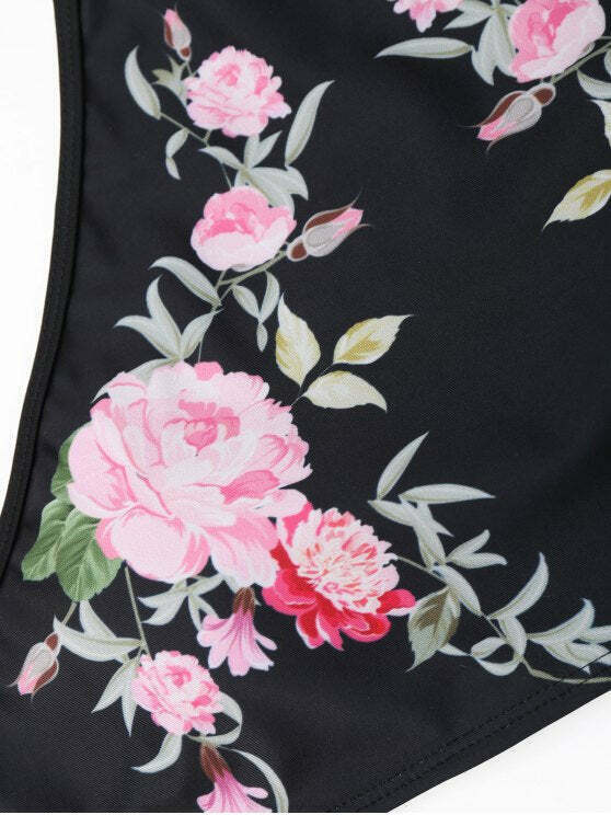 Stunning High Neck Floral Bikini Set with High Waist - Y2K Fashion Swimwear for Women