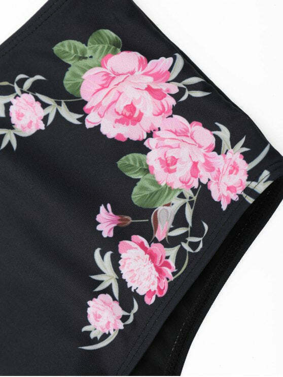 Stunning High Neck Floral Bikini Set with High Waist - Y2K Fashion Swimwear for Women