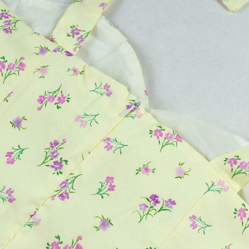 Sunshine's Coquette Aesthetic Floral Dress with Thigh Split - Y2K Fashion Statement