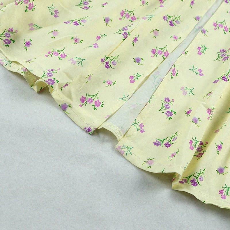 Sunshine's Coquette Aesthetic Floral Dress with Thigh Split - Y2K Fashion Statement