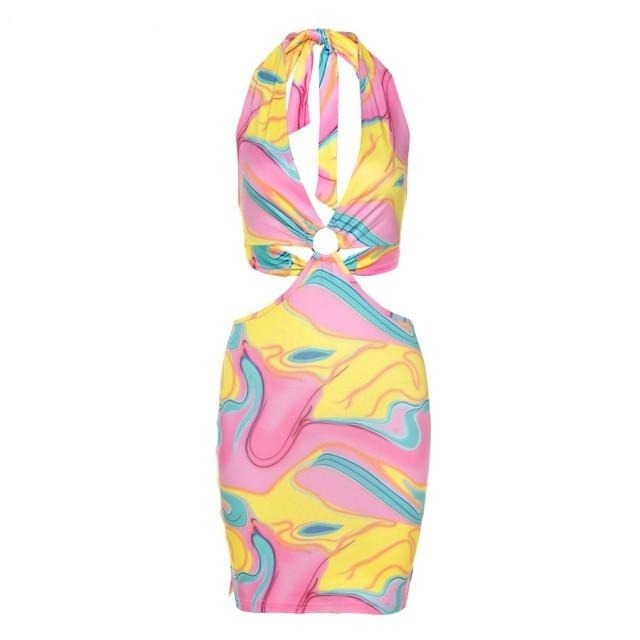 Tangerine Cut Out Mini Dress: Y2K Fashion Statement with Coquette Aesthetic & Grunge Style