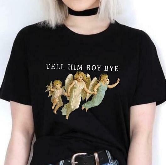 Tell Him Boy Bye T-Shirt - Y2K Fashion Statement with Coquette Aesthetic and Grunge Style