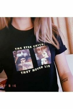 The Eyes Chico They Never Lie Y2K Fashion T-Shirt - Coquette Aesthetic Grunge Style