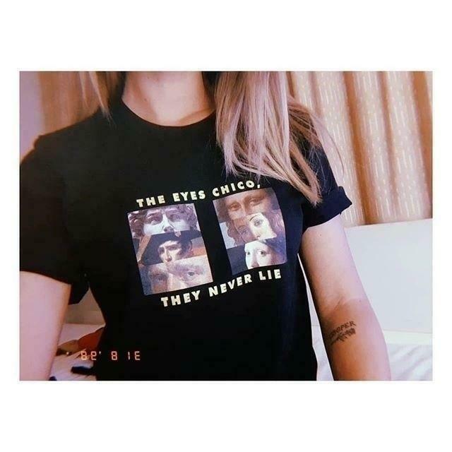The Eyes Chico They Never Lie Y2K Fashion T-Shirt - Coquette Aesthetic Grunge Style
