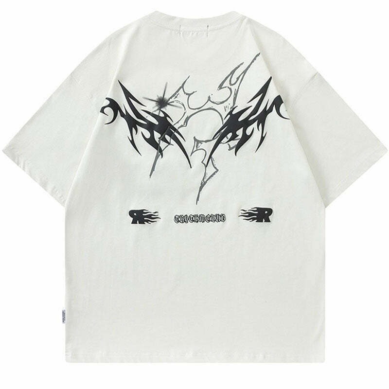TRYTHM Tribal Y2K Graphic Tee for Women - Coquette Aesthetic Grunge Style with Pastel Goth Vibes