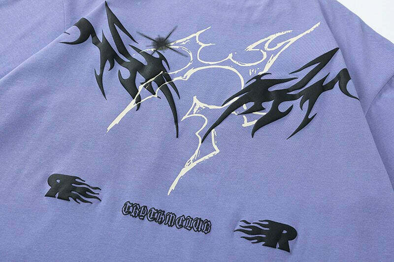 TRYTHM Tribal Y2K Graphic Tee for Women - Coquette Aesthetic Grunge Style with Pastel Goth Vibes