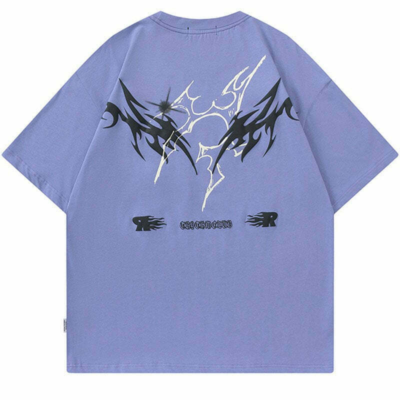 TRYTHM Tribal Y2K Graphic Tee for Women - Coquette Aesthetic Grunge Style with Pastel Goth Vibes