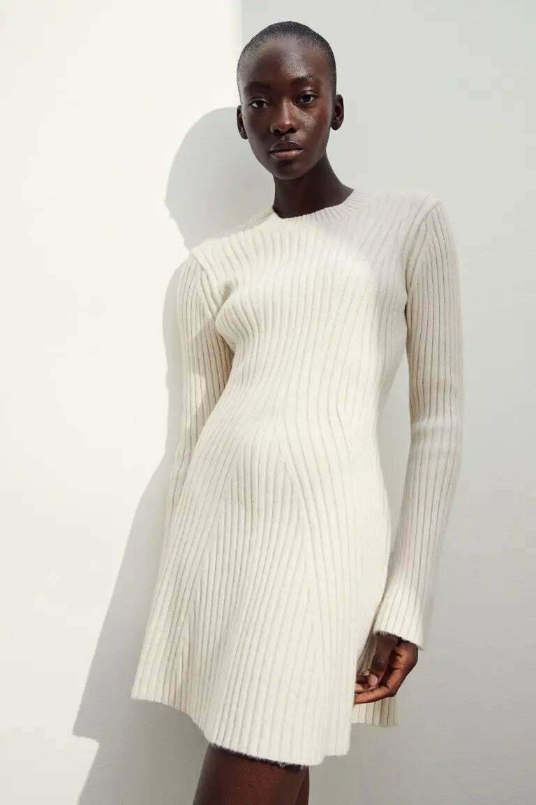 Urban Muse Ribbed Chic Ensemble - Y2K Fashion Statement with Coquette & Grunge Aesthetic