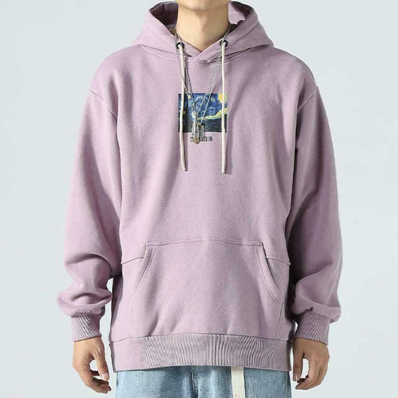 Van Gogh Starry Night Hoodie - Y2K Aesthetic Artwork on Cozy Women's Fashion
