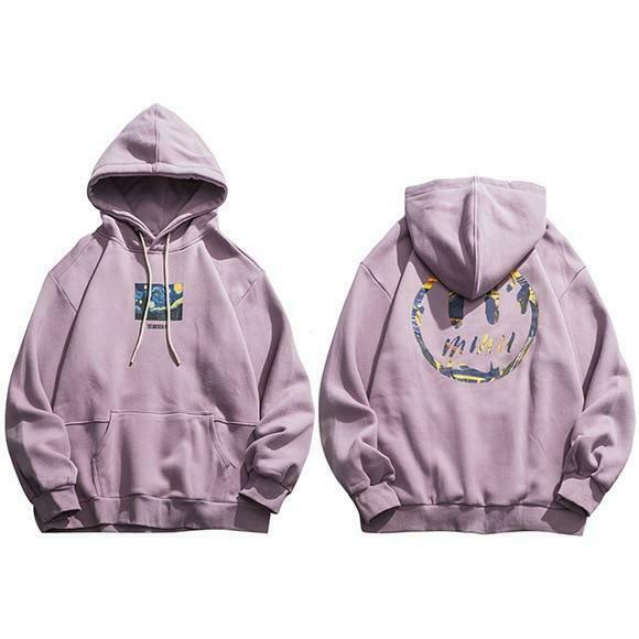 Van Gogh Starry Night Hoodie - Y2K Aesthetic Artwork on Cozy Women's Fashion