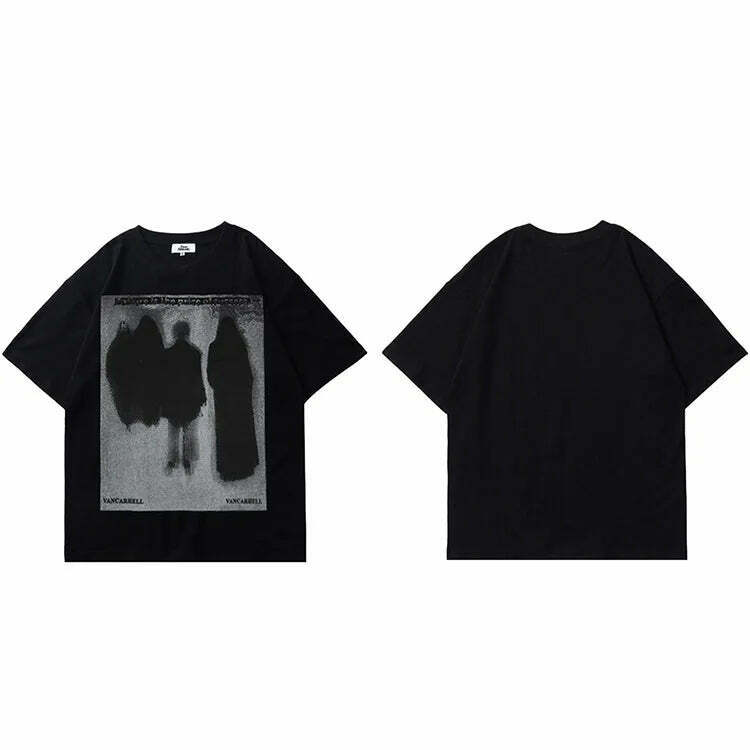 VANCARHELL Gothic Shadow T-Shirt - Y2K Aesthetic Grunge Style Coquette Fashion for Women