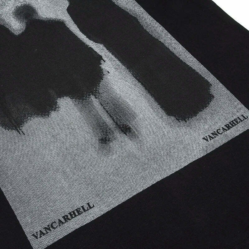 VANCARHELL Gothic Shadow T-Shirt - Y2K Aesthetic Grunge Style Coquette Fashion for Women