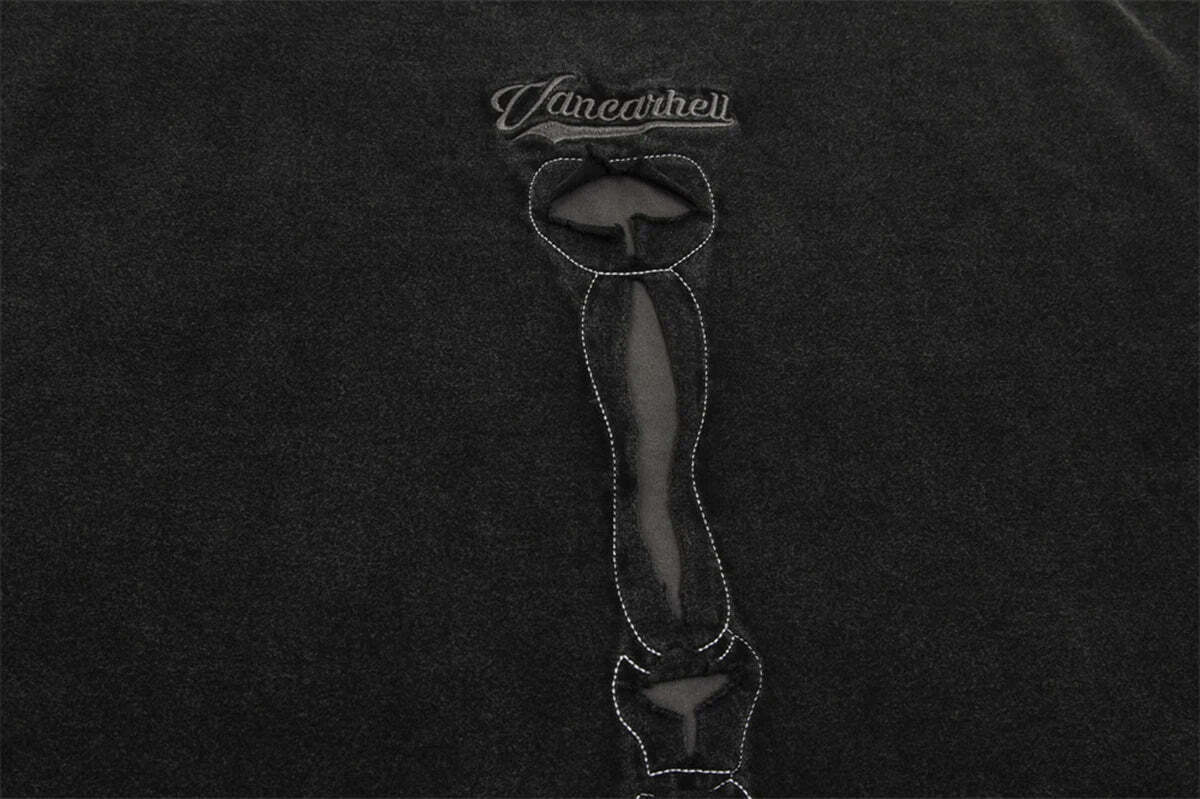 VANCARHELL Skeleton Ribcage T-Shirt - Y2K Aesthetic Grunge Coquette Fashion