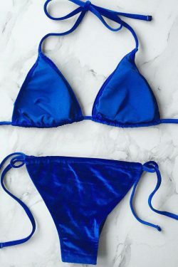 Velvet String Bikini Swimwear - Y2K Aesthetic Grunge Style for Women - Coquette Fashion Statement
