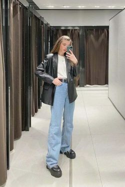 Vintage-Inspired 'Take Me As I Am' Straight Leg Baggy Jeans for Women - Y2K Fashion Statement