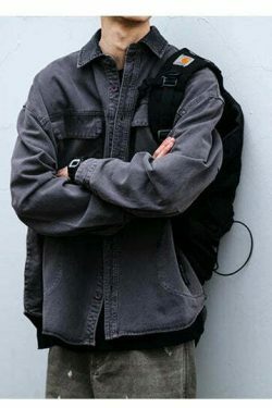Vintage-Inspired Cargo Overshirt - Y2K Fashion with Coquette Aesthetic