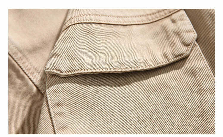 Vintage-Inspired Cargo Overshirt - Y2K Fashion with Coquette Aesthetic