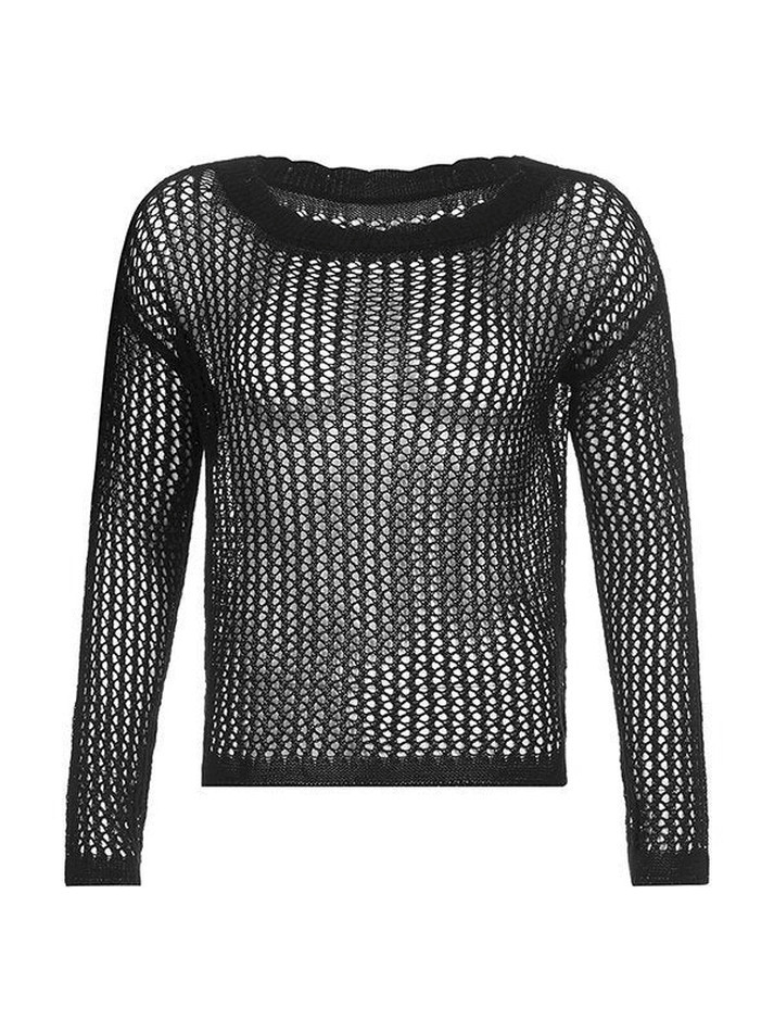 Vintage-Inspired Crochet Knit Top - Y2K Fashion Aesthetic with Coquette & Grunge Vibes