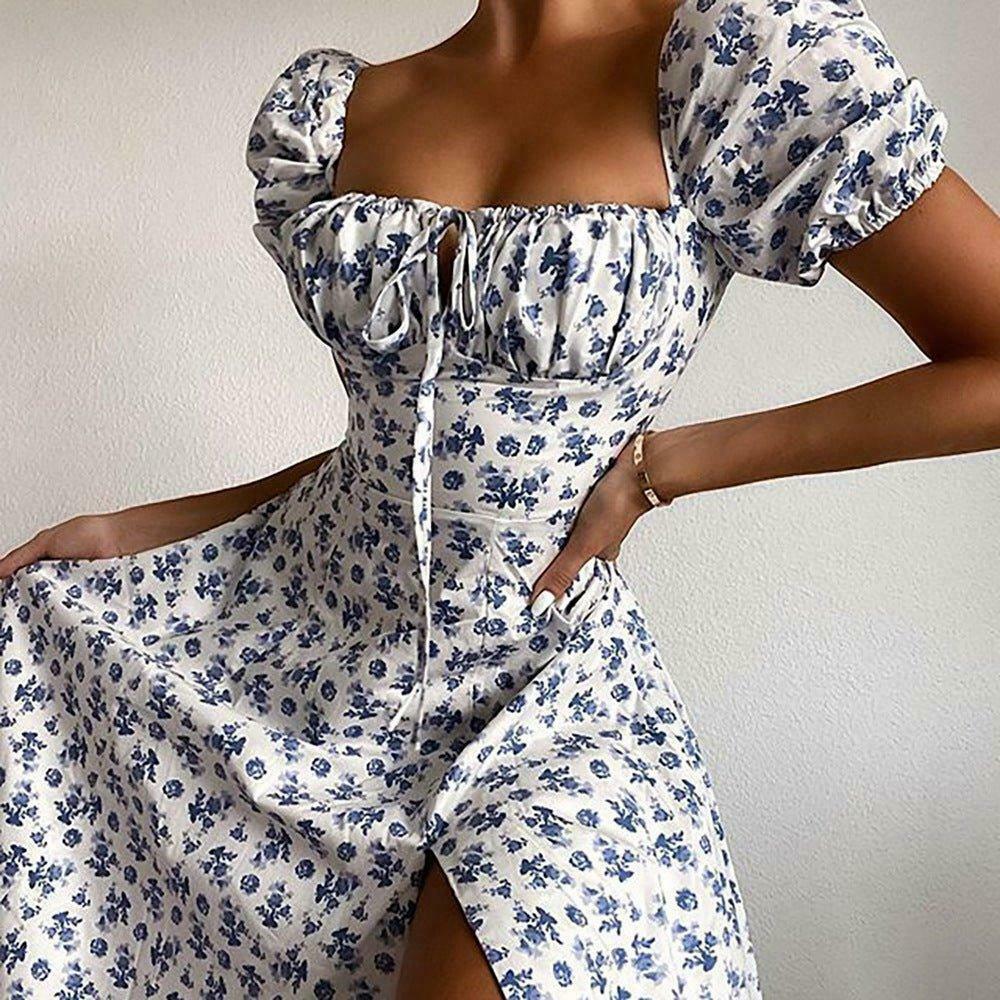 Vintage-inspired Evelyn Floral Dress for a Coquette Aesthetic Look with a Touch of Y2K Fashion