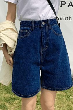 Vintage-Inspired High Waist Denim Shorts for Women - Y2K Fashion Aesthetic with a Coquette Twist