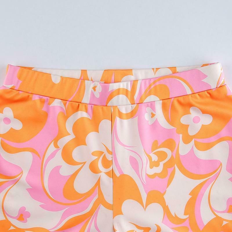 Vintage-Inspired High Waist Floral Boot Cut Pants - Y2K Fashion with Coquette Aesthetic