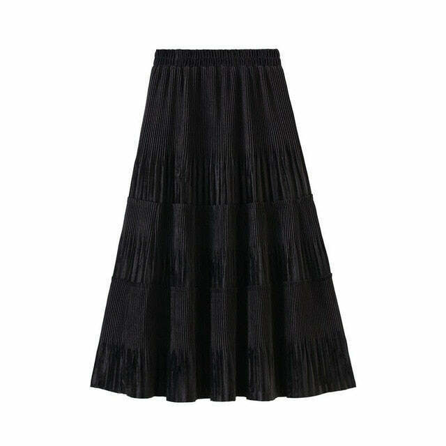 Vintage-Inspired Indie Ruffle Maxi Skirt - Y2K Fashion with Coquette Aesthetic & Grunge Style