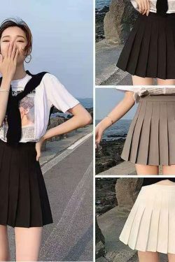 Vintage-Inspired Ruffled High-Waisted Skirt for Y2K Fashion Enthusiasts
