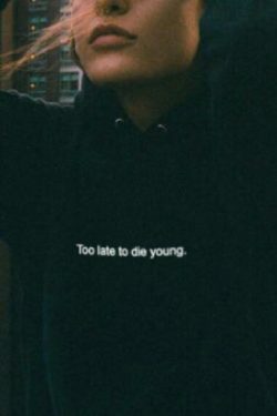 Vintage-Inspired Too Late To Die Young Hoodie - Y2K Aesthetic Grunge Style Women's Fashion