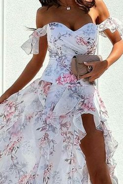 Vintage-Inspired Y2K Floral Maxi Dress for Women - Coquette Aesthetic with a Grunge Twist