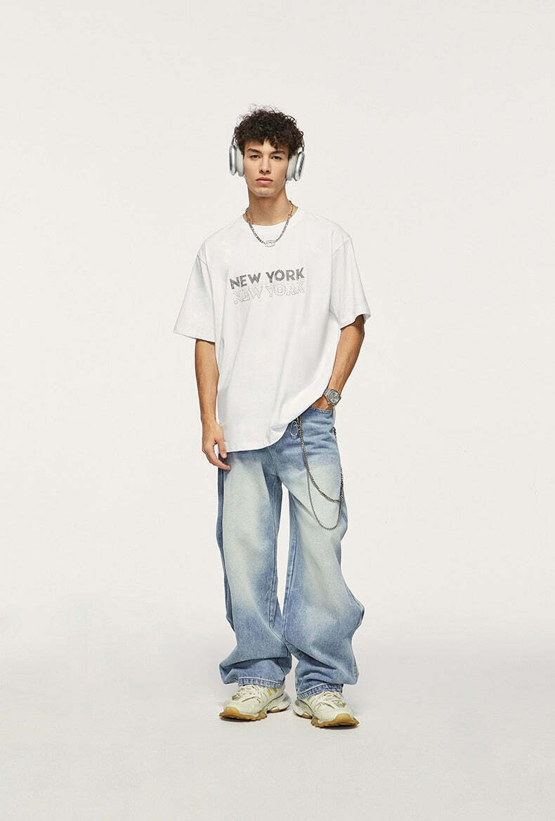 Vintage-Inspired Y2K Wide Leg Jeans for Women - Coquette Aesthetic with a Grunge Twist