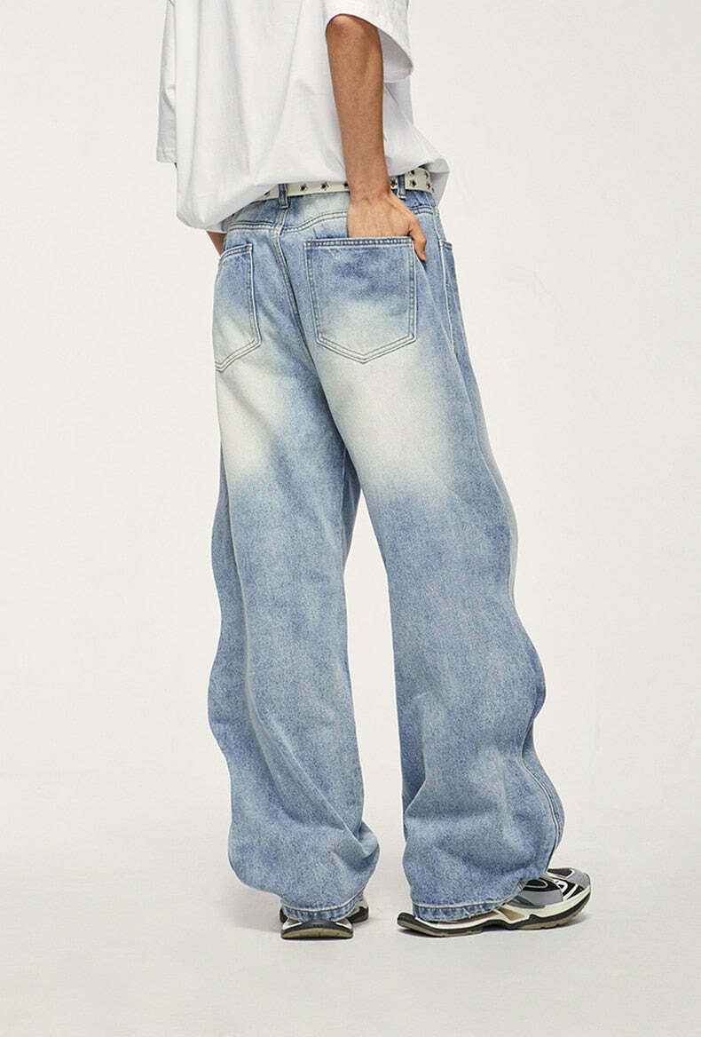 Vintage-Inspired Y2K Wide Leg Jeans for Women - Coquette Aesthetic with a Grunge Twist