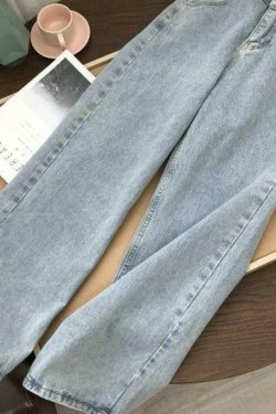 Vintage-Inspired Y2K Wide Legged Jeans for Women - Coquette Aesthetic with a Grunge Twist