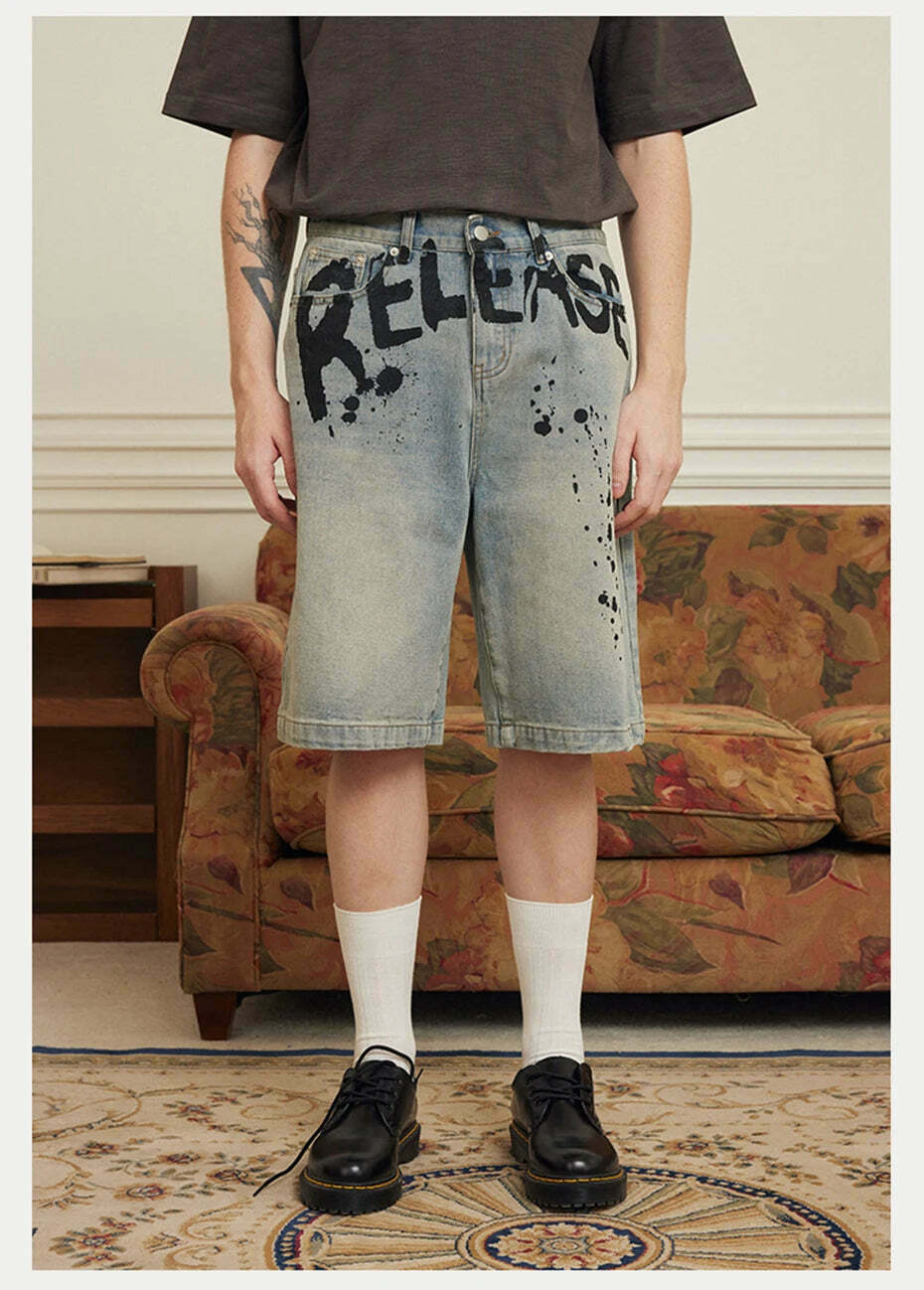 Vintage 'Release' Painted Y2K Cargo Skirt - Coquette Aesthetic Grunge Style