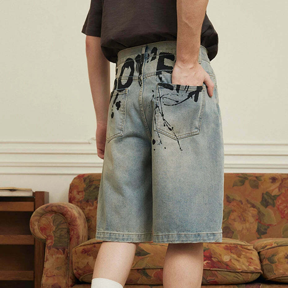 Vintage 'Release' Painted Y2K Cargo Skirt - Coquette Aesthetic Grunge Style