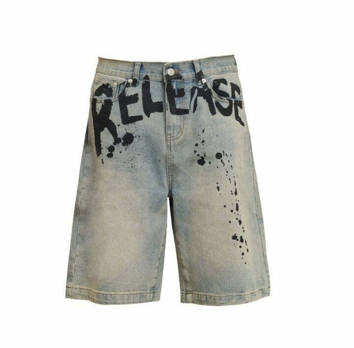 Vintage 'Release' Painted Y2K Cargo Skirt - Coquette Aesthetic Grunge Style