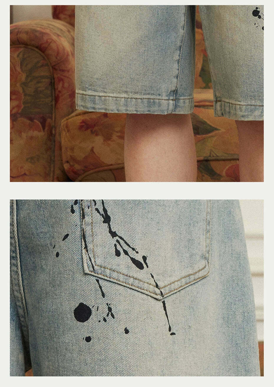 Vintage 'Release' Painted Y2K Cargo Skirt - Coquette Aesthetic Grunge Style
