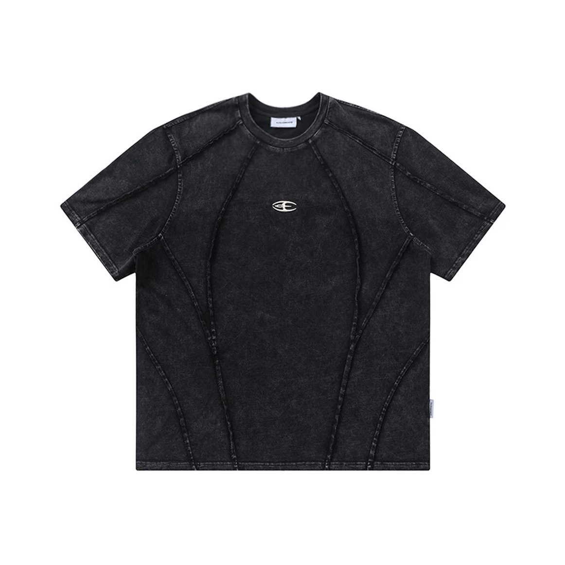 Vintage Acid Wash T-Shirt with Unique Seam Detail - Y2K Fashion Staple for Women