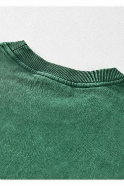 Vintage Acid Washed Long Sleeve Tee - Y2K Fashion Staple for Women - Coquette Aesthetic Grunge Style